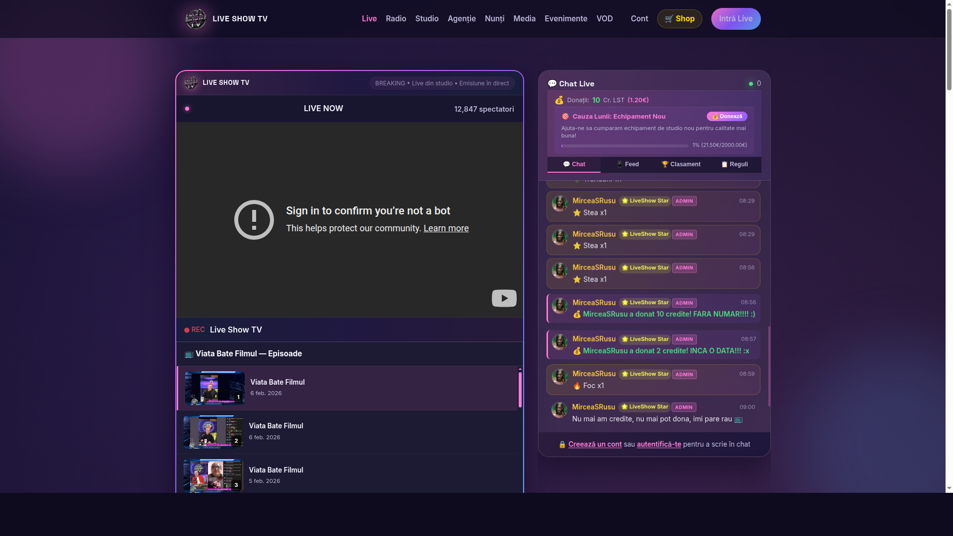 Live Show TV — Web TV & Radio Portal